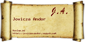 Jovicza Andor névjegykártya