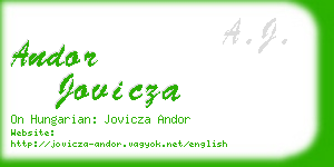 andor jovicza business card